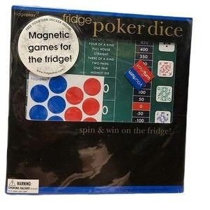 Fridge magnetic poker dice game NEW